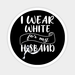 Womens Lung Cancer Awareness White For My Husband Support Design Magnet